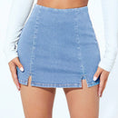 PETITE Skort mezclilla bajo con abertura