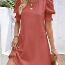 VCAY Vestido tunico unicolor de manga farol