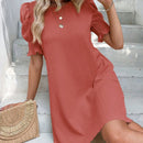 VCAY Vestido tunico unicolor de manga farol