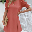 VCAY Vestido tunico unicolor de manga farol