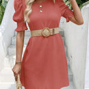 VCAY Vestido tunico unicolor de manga farol