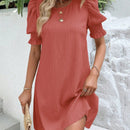 VCAY Vestido tunico unicolor de manga farol