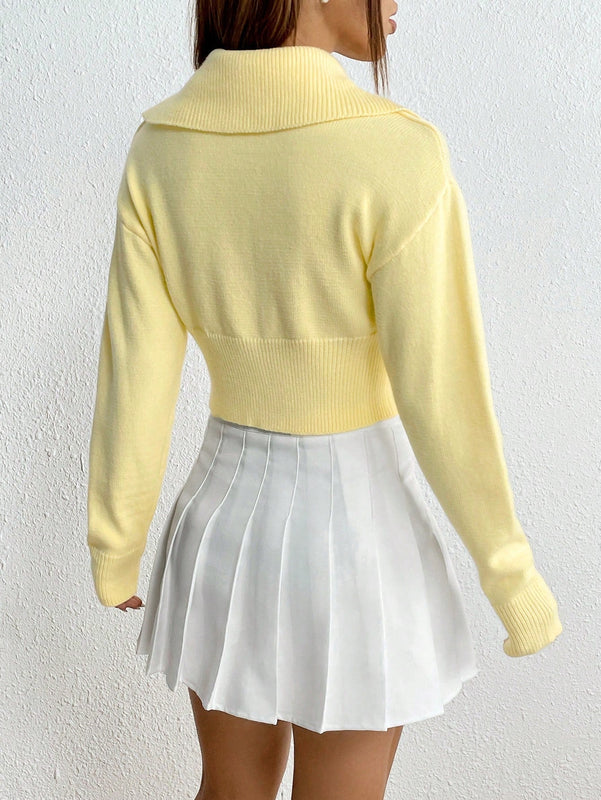 Moosta cardigan casual de manga larga de hombros caidos y unicolor para el trayecto, para otono/invierno