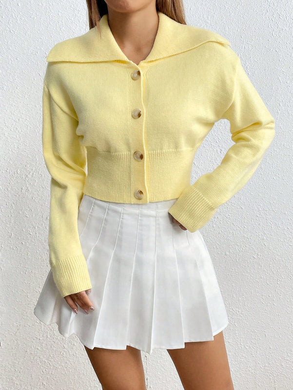 Moosta cardigan casual de manga larga de hombros caidos y unicolor para el trayecto, para otono/invierno