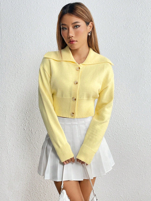 Moosta cardigan casual de manga larga de hombros caidos y unicolor para el trayecto, para otono/invierno