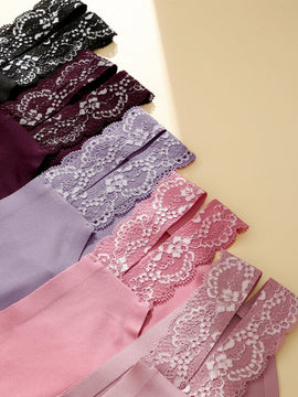 Conjunto de lenceria linda de 5 piezas para mujeres, con braguitas bikini sin costuras, de cintura alta, con encaje en V y braguitas sin costuras