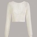 EZwear Jersey de espalda abierta con cordon de punto de malla sin top tubo