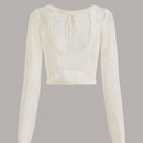 EZwear Jersey de espalda abierta con cordon de punto de malla sin top tubo
