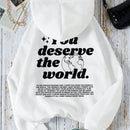 Ezwear capucha con estampado de slogan con bolsillo de canguro con cordon con forro termico