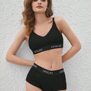 Leisure Conjunto De Lenceria Negra De Sujetador Y Short Para Chica