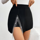 Prive Skort ribete con fleco bajo asimetrico