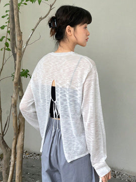 DAZY Jersey con cordon trasero de hombros caidos sin top de tirantes