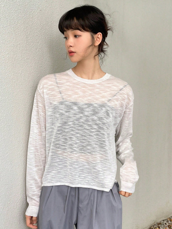 DAZY Jersey con cordon trasero de hombros caidos sin top de tirantes