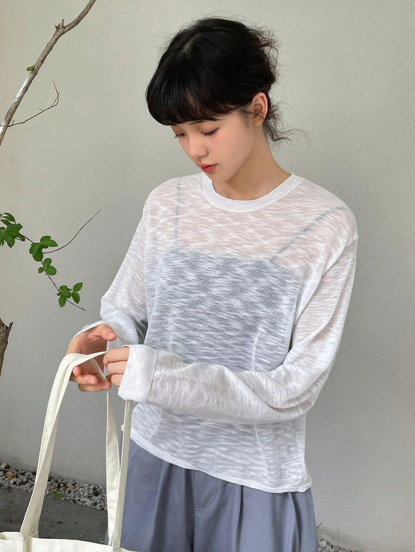 DAZY Jersey con cordon trasero de hombros caidos sin top de tirantes