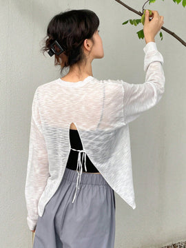 DAZY Jersey con cordon trasero de hombros caidos sin top de tirantes