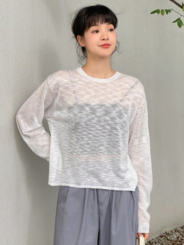 DAZY Jersey con cordon trasero de hombros caidos sin top de tirantes