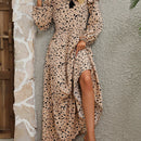 VCAY Vestido con estampado de lunares ribete con fruncido de manga farol