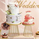 Soporte para Tartas de Metal Dorado de 2 Niveles 20cm/7.87in & 25cm/9.84in - Bandeja Decorativa Segura para Alimentos en Hierro Pulido, Ideal para Cupcakes, Pasteles y Eventos - Diseño Festivo, Construcción Duradera, Perfecto para Bodas, Cumpleaños y Hog