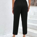 Pantalones de cintura con volante unicolor