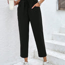 Pantalones de cintura con volante unicolor