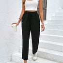 Pantalones de cintura con volante unicolor