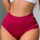 1 pieza Tanga de control de abdomen de cintura alta con levantamiento de gluteos, diseno sin costuras y ahuecado