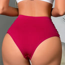 1 pieza Tanga de control de abdomen de cintura alta con levantamiento de gluteos, diseno sin costuras y ahuecado