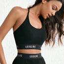Leisure Sujetador con estampado de letra halter