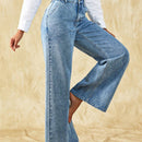 Frenchy Jeans unicolor de pierna ancha
