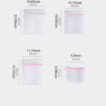 4pzas/set Bolsa de lavandería de malla, de almacenamiento para lavado de ropa con Cremallera, Especialmente adecuado para ropa interior