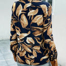 LUNE Camisa con estampado tropical con boton delantero