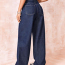 EZwear Jeans unicolor de pierna ancha