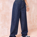 EZwear Jeans unicolor de pierna ancha