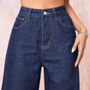 EZwear Jeans unicolor de pierna ancha