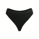 Leisure tanga solido sexy, comodo, con cintura media, sin costuras y elastico, amigable con la piel - desnudo