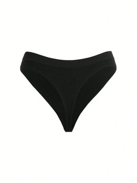 Leisure tanga solido sexy, comodo, con cintura media, sin costuras y elastico, amigable con la piel - desnudo