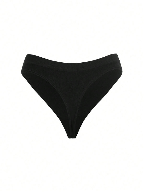 Leisure tanga solido sexy, comodo, con cintura media, sin costuras y elastico, amigable con la piel - desnudo