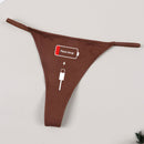 Tanga sexy para mujer, suave y comoda con impresion de letras finas, ideal para uso diario
