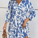 Frenchy Vestido smock con estampado de paisley de manga farol bajo con fruncido