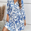 Frenchy Vestido smock con estampado de paisley de manga farol bajo con fruncido