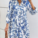 Frenchy Vestido smock con estampado de paisley de manga farol bajo con fruncido