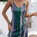 Vestido de tirantes con estampado de pincelada
