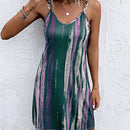 Vestido de tirantes con estampado de pincelada