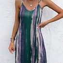Vestido de tirantes con estampado de pincelada