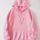 Ezwear sudadera con capucha termica con bolsillo tipo canguro y cordon, grafico de eslogan "el tiempo nunca se detiene, seguimos avanzando"