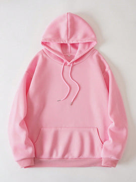 Ezwear sudadera con capucha termica con bolsillo tipo canguro y cordon, grafico de eslogan "el tiempo nunca se detiene, seguimos avanzando"