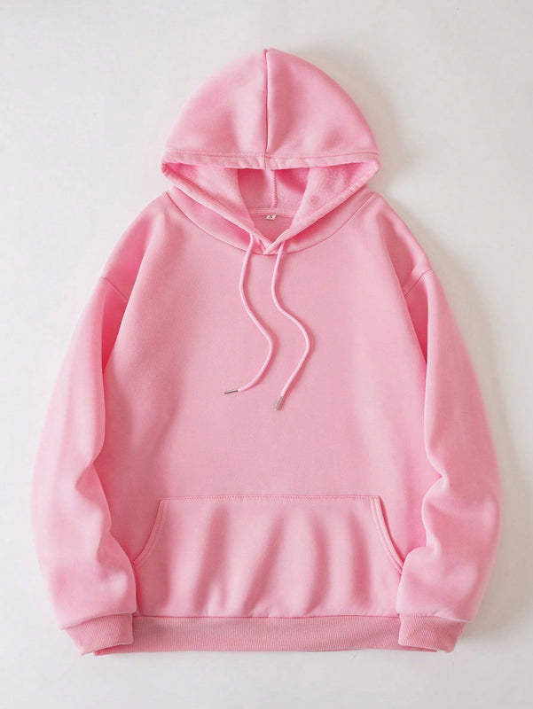 Ezwear sudadera con capucha termica con bolsillo tipo canguro y cordon, grafico de eslogan "el tiempo nunca se detiene, seguimos avanzando"