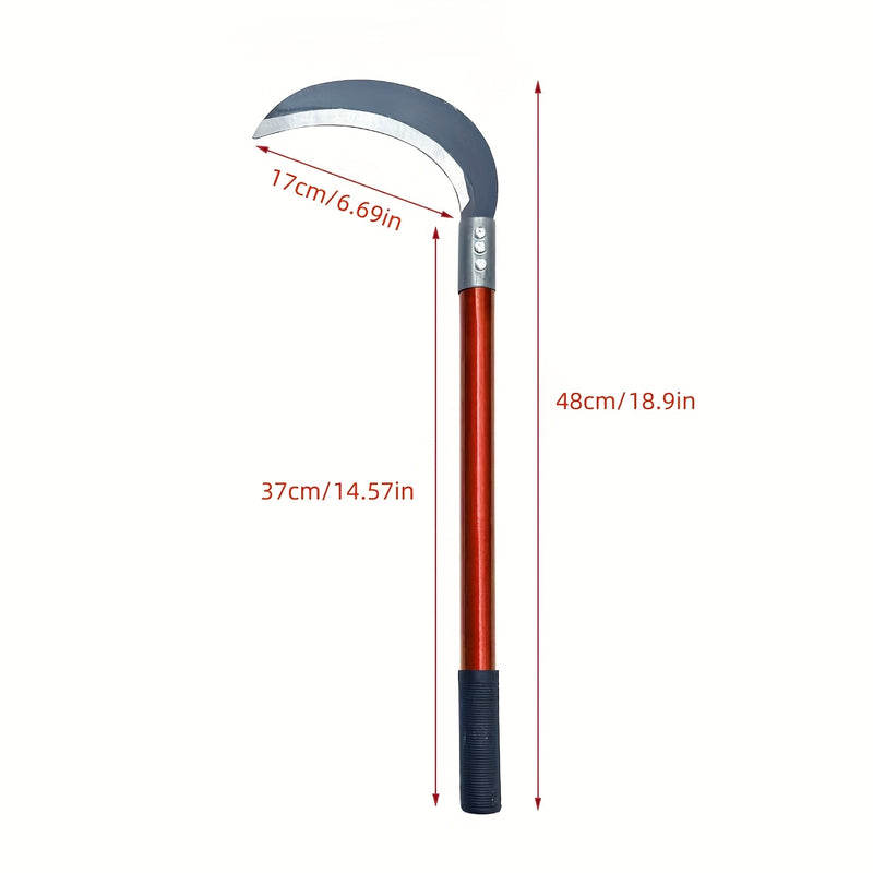 Cuchilla manual de acero de alta carbonatación - Cortadora de hierba y malezas, mango de metal, no necesita electricidad, ideal para jardinería en casa y corte de verduras, herramienta de jardín | Diseño ergonómico | Acero de alta resistencia
