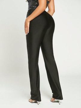 Pantalones De Encaje De Contraste, Atuendo De Nochevieja, Atuendo De Fiesta, Atuendo Sexy, Trajes Sexis Para Club