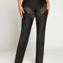 Pantalones De Encaje De Contraste, Atuendo De Nochevieja, Atuendo De Fiesta, Atuendo Sexy, Trajes Sexis Para Club